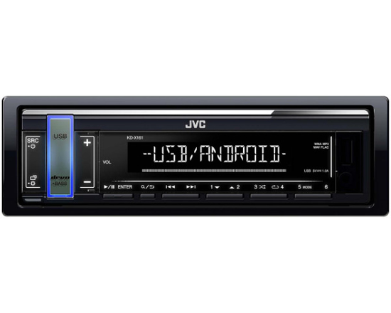 Picture of JVC, KD-X161 USB MP3 magnetola su AUX iejimu ir USB                                                                                                   