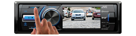 Изображение JVC, KD-X560BT 1-DIN AV grotuvas su 3" ekranu, Bluetooth                                                                                              