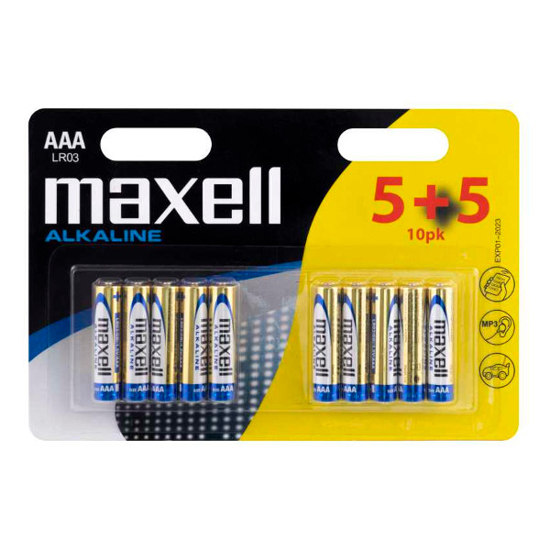 Vaizdas Maxell, AAA  x 10 baterijų  pakuotė                                                                                                                   