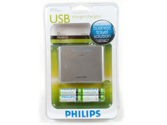 Vaizdas PHILIPS, SCB5050NB įkroviklis AA baterijai nuo USB jungties                                                                                           
