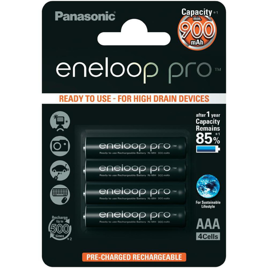Vaizdas Panasonic, 900 mA R03 / AAA tipo, ENELOOP įkraunamos baterijos                                                                                        