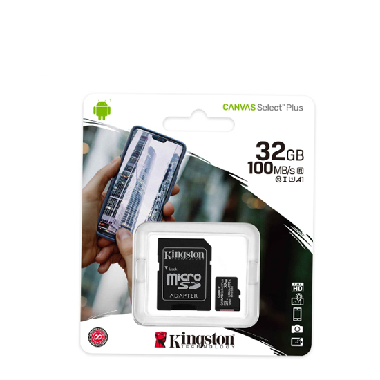 Vaizdas 32GB Atminties kortelė, microSD Kingston, Class 10                                                                                                    