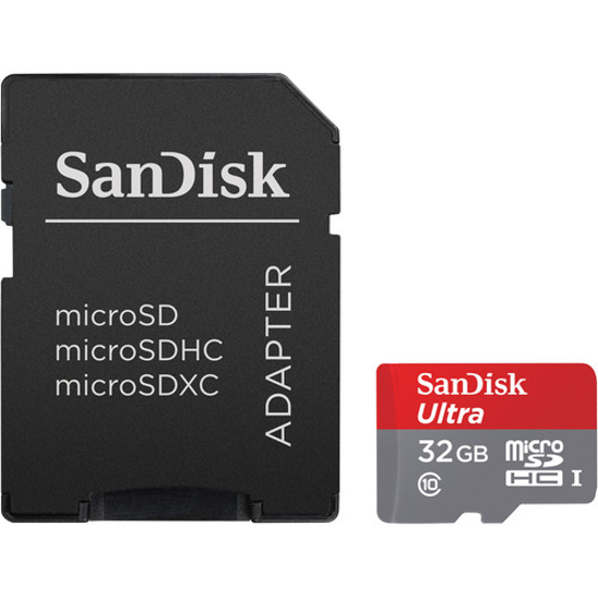 Vaizdas 32GB Sandisk, max 98MB/s atminties kortelė, microSD                                                                                                   