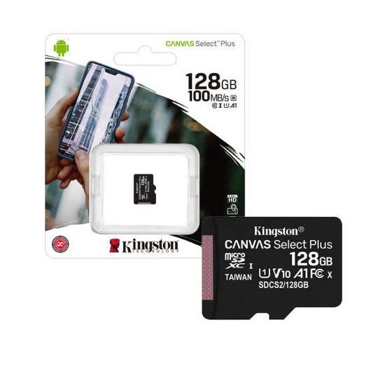 Vaizdas Atminties kortelė, microSD Kingston, 128GB Class 10                                                                                                   