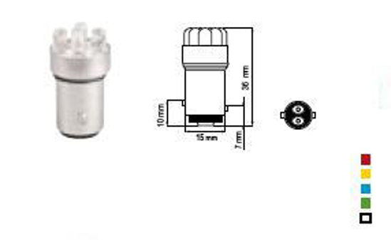Vaizdas Bosma lemputė BAY15d, geltona, šviesos diodai                                                                                                         