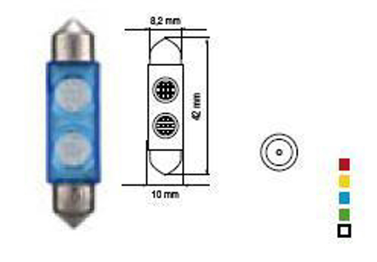 Picture of Bosma lempute SV8.5, melyna, 10X42, sviesos diodai                                                                                                    