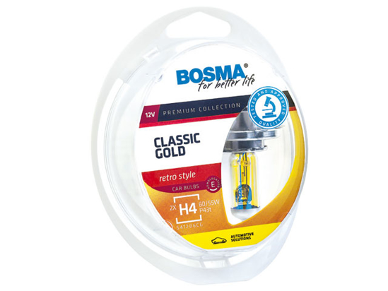 Изображение Bosma lempute H4, 60/55W 12V P43t komplektas (auks.)                                                                                                  