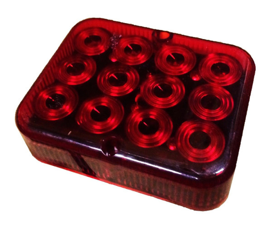 Vaizdas LED Žibintas priešrūkinis, 100 x 82 x 25mm, raudonas                                                                                                  