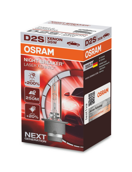 Изображение OSRAM XENARC NIGHT Braker Laser, D2S, +200% XENON 1vnt. 66240XNL                                                                                      