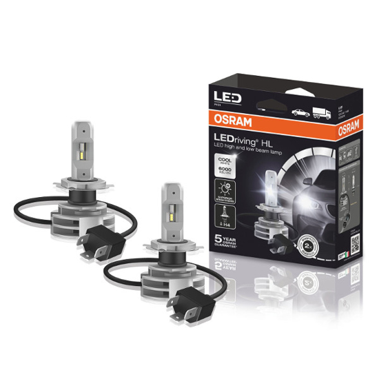 Picture of Osram LED pagrindines sviesos H4, 6000K, LEDriving HL, 2vn, 9726CW                                                                                    