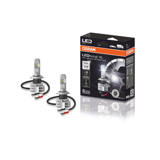 Picture of Osram LED pagrindines sviesos H7, 6000K, LEDriving HL, 2vn, 67210C                                                                                    