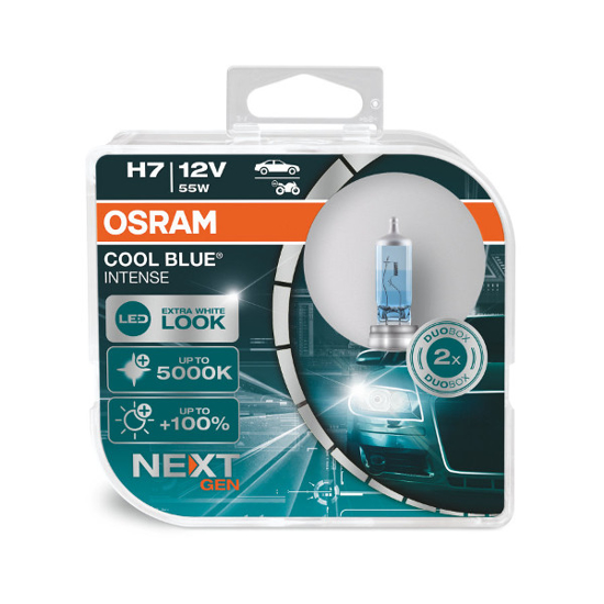 Vaizdas Osram lemputės, H7, COOL BLUE Intense,NextGen, 5000K, 55W 64210CBN                                                                                    