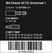 Picture of Wera Bit-Check 30 TX Universal 1 05057908001 Antgaliu rinkinys 30 daliu                                                                               