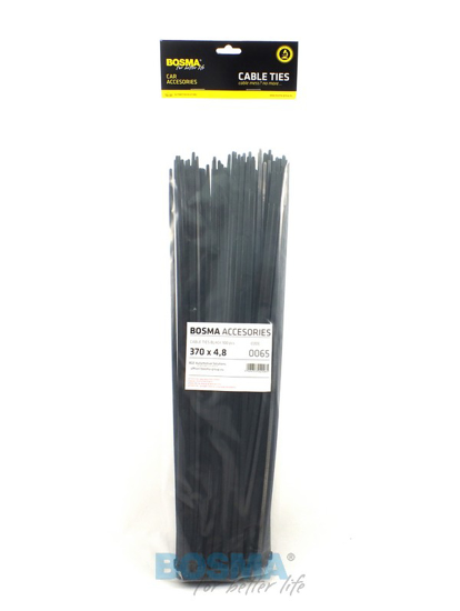 Bosma, kabelio dirzelis 4.8x370mm juodas, 100vnt   