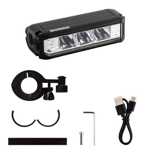 Bosma, dviracio priekiniai zibintai 8043, 900Lm, 2000mAh, IPX4           