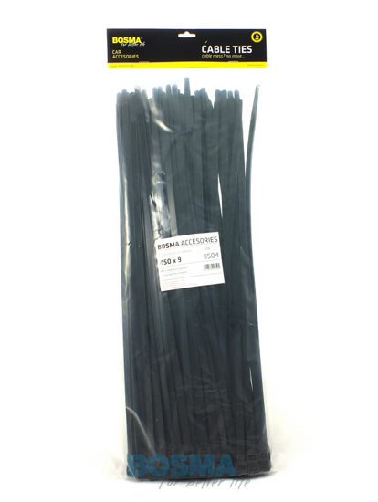 Bosma, kabelio dirzelis  9x450mm juodas, 100vnt    