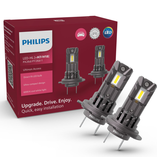 Vaizdas Philips Ultinon Access H7/H18 LED lemputės 6000K, 12V, 2 vnt ; 119                                                                                    